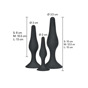 TOYJOY - ANAL PLAY CURVY COMPANIONS ANAL PLUG 3 STÃCK SCHWARZ